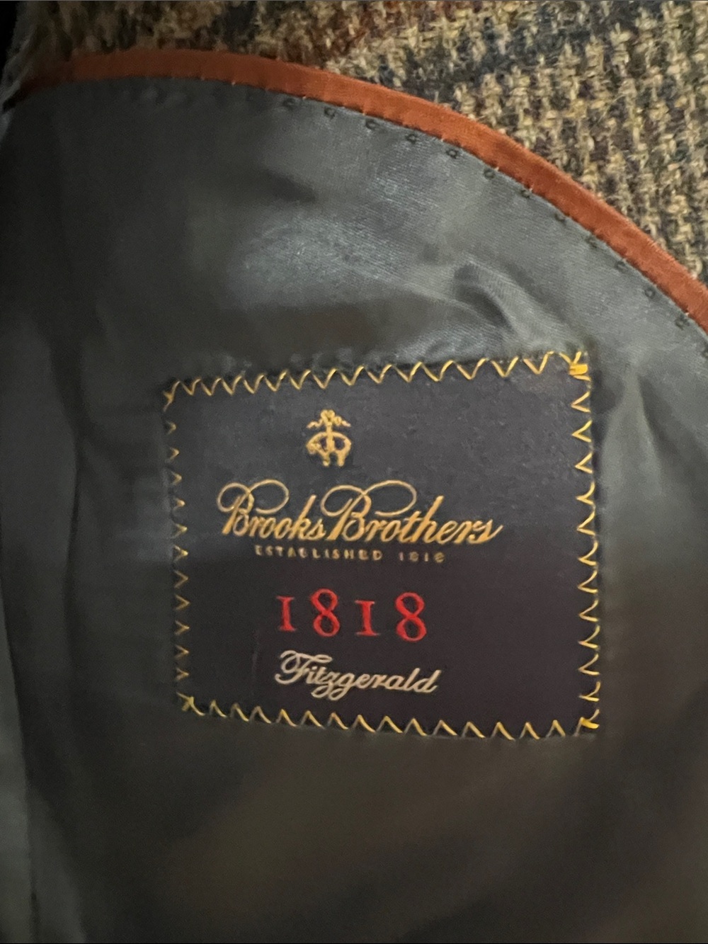 Brooks Brothers - 100% pure new wool, Scottish, Sport Coat in Gray, Brown, Blue - Picture 5 of 10